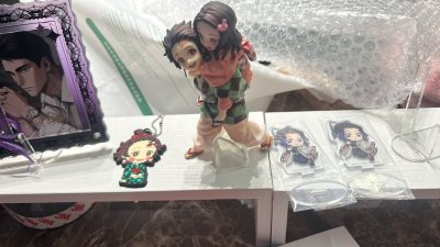 终于收到不朽的羁绊了，炭豆幼年太可爱?，兄妹俩看得我心软软，出物老师还送了几发一番赏盲抽，抽到了两个蝴蝶嘿嘿