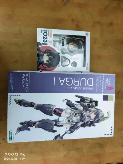 这次买的是寿屋的杜尔迦1和gsc出品的舰队c高雄粘土人。这次的箱子依旧八角尖尖，还是走竹蜻蜓专线，从发货到到手不过15天。令我放心。挖煤姬当属海淘的好去处，适合我这种喜欢老番的玩家去淘点冷门的玩意。