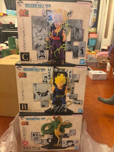 龙珠一番赏 龙珠40周年 第二弹 非常有创意的一套一番赏 B赏贝吉塔 C赏悟饭 最终赏 地球神龙 打包非常好 