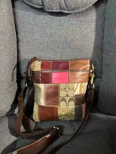 Coach中古包的快乐又来啦！这次入的两只直接戳中审美心巴。一只香槟色托特包，柔光下泛着细腻的缎面光泽，皮质软而挺括，通勤装着笔记本、文件毫无压力，约会搭条小裙子又秒变温柔大小姐，低调显贵的质感真的绝了。另一只珐琅拼接款更是宝藏，撞色拼接设计打破老花的沉闷，珐琅饰件...