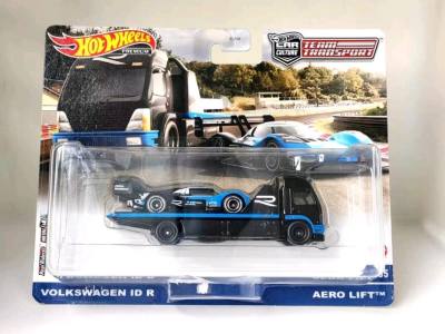 这款风火轮运输车队套装太赞了！大众ID R和Aero Lift拖车的细节超精致，漆面光滑无瑕疵，比例也很准，收藏把玩都合适，性价比直接拉满！