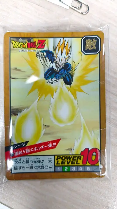 买到了稀有图案的美少女战士塑封卡，看到好价立刻收入囊中，顺便买了龙珠贝吉塔的卡片，激斗和pp系列，品好价优很满意