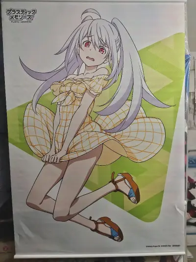 好价买到了黄裙艾拉挂画，哈哈哈。鬼瓦轮的挂画还小一个。六包灰色的果实卡包只开出一张风见一姬，可恶。。