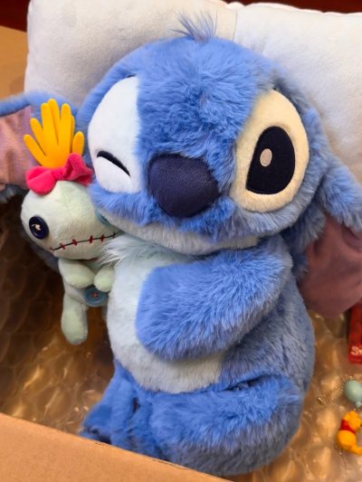 一直很喜欢迪士尼的IP，尤其喜欢史迪仔和噗噗，在国内也一直是从直播间之类的方式购买！知道了有挖煤姬以后，直接转战来，上头到没日没夜地挖！！真是功夫不负有心人，让我买到了我的宝贝们?虽然是新手，但购买的时候一气呵成，后面物流也很清晰，走的竹蜻蜓合单发货后一个礼拜就到了...