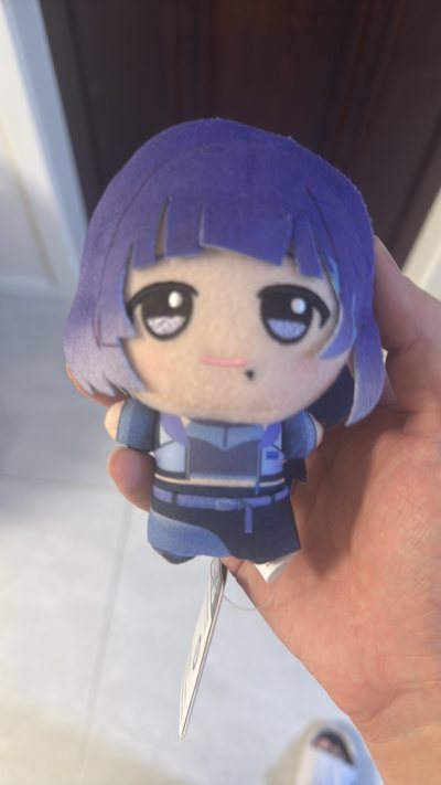 在挖煤姬代购的这个棉花娃娃太惊喜了！紫色短发与蓝紫服装配色绝美，脸上小痣细节灵动，手感质感都超棒。日常摆放或手持都可爱满分，绝对物超所值！