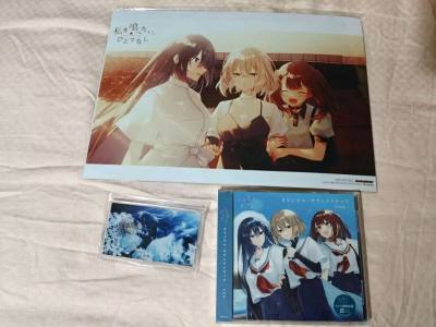 买的非人少女ost拿到了。这次用的竹蜻蜓回来的，刚好卡到元旦审核花了好久，还好国际运输还挺快。非人少女的曲子很好听，特典也好看，会继续支持挖煤姬。