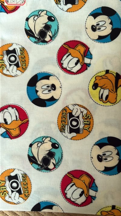 这次收到的都是米奇米妮的布料，真的是童年的回忆呀，太喜欢了，颜色饱和度也很好，布料尺寸也合适喜欢的不行