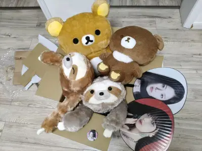 记录第一次切煤！切了四个大毛绒、一个吧唧、两把大王扇。从发货那天开始每天都要看物流变化，收到的那一刻真的超开心，所有商品都完好无损到达了，挖煤姬体验感爆赞૮₍♡♡₎ა！！