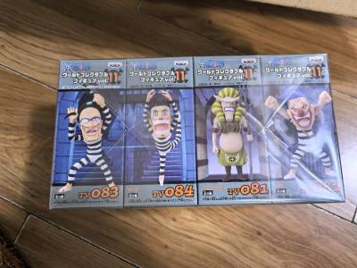 买了一套海贼王wcf推进城套，盒子嘎嘎好，包装的很细心，没有运损，里面有监狱服的娜美，蜡烛男，巴基，还有路飞