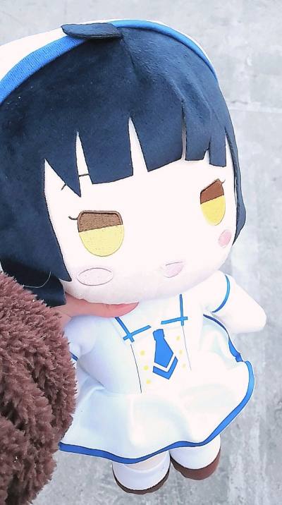 收到了特别可爱的一只麻耶！胖胖呆呆的萌之萌之，喜欢这个蓝发黄瞳女孩！而且挺好价的我爱点兔(((o(*ﾟ▽ﾟ*)o)))顺便发一张给麻耶摆的阵呀