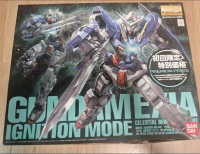  能天使豪华版MG 初版 初回限定版 红标，能天使的天花板，整体内构十分出色，我自己上了铁骨，为了做出更好的效果00的机体就是内外部雷同太大了，其他都完美，值得入手
