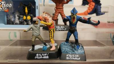 经典的昭和骑士小场景盒蛋，造型还原，涂装精致，和奥特曼名鉴系列一样值得收藏，可惜款式也比较多很难收齐，正在努力中