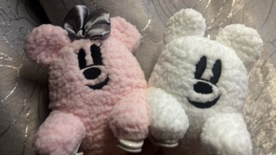 超可爱的万圣米奇米妮小幽灵趴肩 煤炉上能捡到入园买下带过一次就出的好价 很快就收到了嘿嘿但是无缘今年万圣了哈哈哈哈 明年再带去园子


