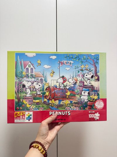 新年收到的第一箱竹蜻蜓～是两幅图，第一幅事1000片的史努比，内容挺丰富的！第二幅是一个风景图，300片非常轻松的图