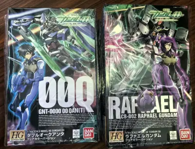 高达00彩透的套装之前也是好不容易集齐一套，这次是好价直接收一套，作为脑残粉还需要说什么呢。 R魂炽天使3G也是这两年变成了海景房，这次收到一个全新带运输盒的，也算是弥补之前出掉的拆盒了。