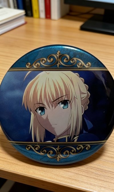 作为Fate系列的忠实粉丝，这款Saber徽章真的让我眼前一亮！徽章的印刷色彩饱满细腻，Saber的神态和服饰细节还原度极高，金属质感的边框精致又有分量，拿在手里质感十足。
虽然是二手商品，但到手后几乎和全新无异，没有任何明显的划痕或污渍，卖家的包装也非常用心，用保...作为Fate系列的忠实粉丝，这款Saber徽章真的让我眼前一亮！徽章的印刷色彩饱满细腻，Saber的神态和服饰细节还原度极高，金属质感的边框精致又有分量，拿在手里质感十足。 虽然是二手商品，但到手后几乎和全新无异，没有任何明显的划痕或污渍