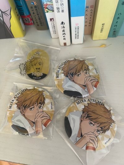 这次的购物体验真的超满足！先是一眼就看中了《外观至上主义》的漫画单行本，封面的画风和作者T.Jun的名字都让我心动不已，果断入手。接着又在一堆谷子里找到了心心念念的宫治吧唧，还有路飞的可爱玩偶，每一件都像是为我量身定制的宝藏，抱着它们回家的路上，连脚步都变得轻快起来...这次在挖煤姬购物真的满载而归！先是把《外观至上主义》的漫画全套抱回了家，黄、红、蓝三色书脊摆在一起，看着就超满足。然后又收了排球少年宫治的吧唧和挂件，每一个都印着他喝饮料的帅气模样，忍不住多入了几个。最后还淘到了海贼王和排球少年的毛绒玩偶