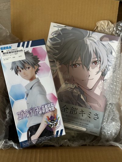 这份渚薰周边，是献给EVA迷的温柔情书✨

拆开快递的瞬间，就被这份属于渚薰的温柔狠狠击中——SEGA手办与写真集的组合，完美复刻了那个银发赤瞳、带着疏离又温柔笑意的少年，是藏在纸箱里的、关于《新世纪福音战士》的浪漫执念。

左边的SEGA手办，是新剧场版里渚薰身着...这份渚薰周边，是献给EVA迷的温柔情书✨ 拆开快递的瞬间，就被这份属于渚薰的温柔狠狠击中——SEGA手办与写真集的组合，完美复刻了那个银发赤瞳、带着疏离又温柔笑意的少年，是藏在纸箱里的、关于《新世纪福音战士》的浪漫执念。 左边的SEGA手