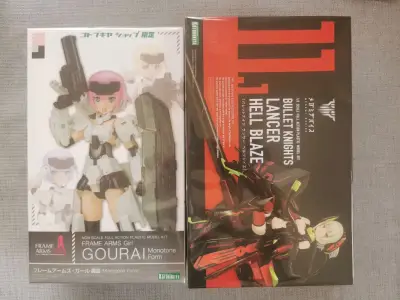 这次买的是寿屋拼装机娘，fag轰雷会限和女神装置地狱火枪兵。买家的包装非常精致，快递的保护做得也很好，基本是完美盒状态到手。走的是竹蜻蜓专线，12天到菜鸟驿站，算是比较快的一次。