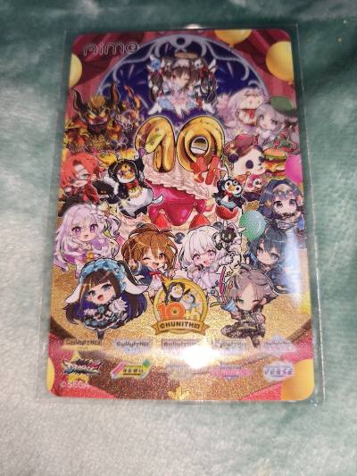 特别快的到货，又有新的aime卡助力我打mai啦，中二十周年这个真的非常好看，mai这个粉粉的也还可以