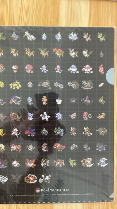 宝可梦中心 限定的A4透明文件夹，发行于2011年，主题为宝可梦第五世代（合众地区）的像素图鉴风格，感谢挖煤姬代购



