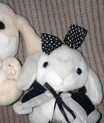 为了黑色波点兔兔而拿下的一大叠 又是一只(我没见过)的款式 所以买下来了 实物不负所望很可爱 还有其他三只也是一路一起回家的 超级喜欢!