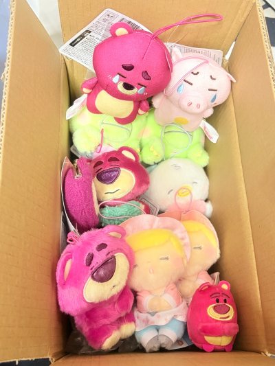 挖煤姬开箱啦！这次是新款扁扁饼干系列！超喜欢这个款！可以随意粘贴魔术贴花摆造型！这个设计很好！还淘到了mini蛋蛋草莓熊！还有睡梦款的宝宝们！期待下次开箱！