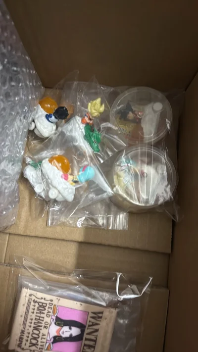 这次在挖煤姬上淘到了很多龙珠的手办，都是绝版老物了，回力车很精致，还有坐珠布尔玛太可爱了，另外还有海贼王的手办，佩罗娜实在太可爱啦