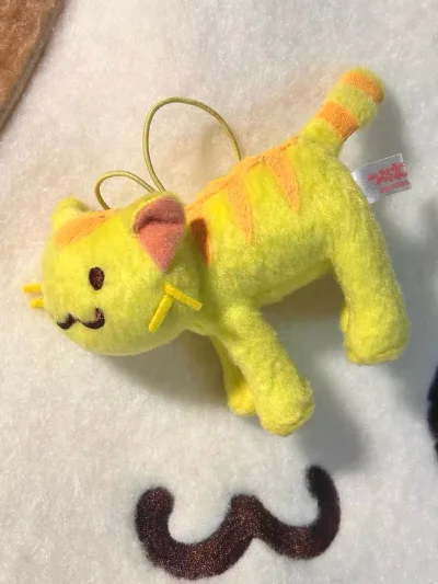 终于入手了橘猫挂件！软乎乎的短绒材质摸起来超舒服，黄绿色与橘色的配色清新可爱，呆萌的表情和细节都很精致，挂在包上超吸睛。作为日系治愈系IP，它自带的软萌感太戳人了，每次看到都能缓解疲惫，性价比和颜值都在线，强烈推荐给喜欢可爱小物的朋友～
