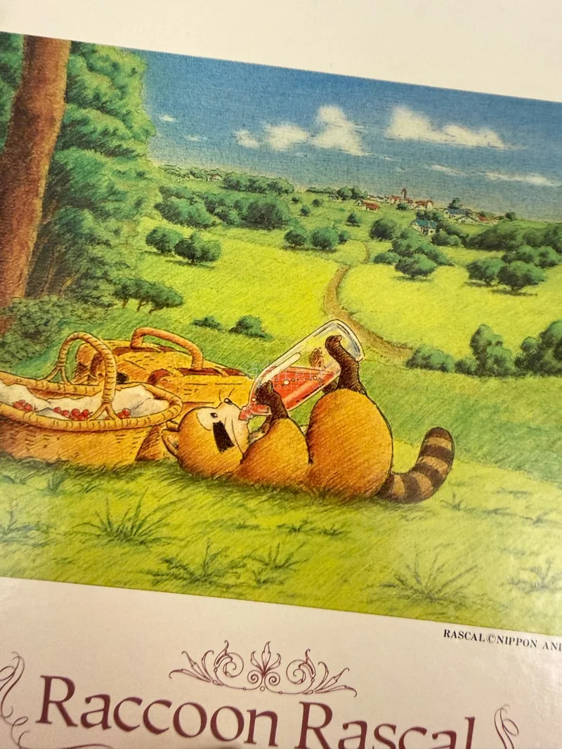 今天的包裹只有一副小图～是小浣熊喝苏打水的图案，超级可爱！只有300片，非常轻松～虽然是二手但是状态还是很不错的！