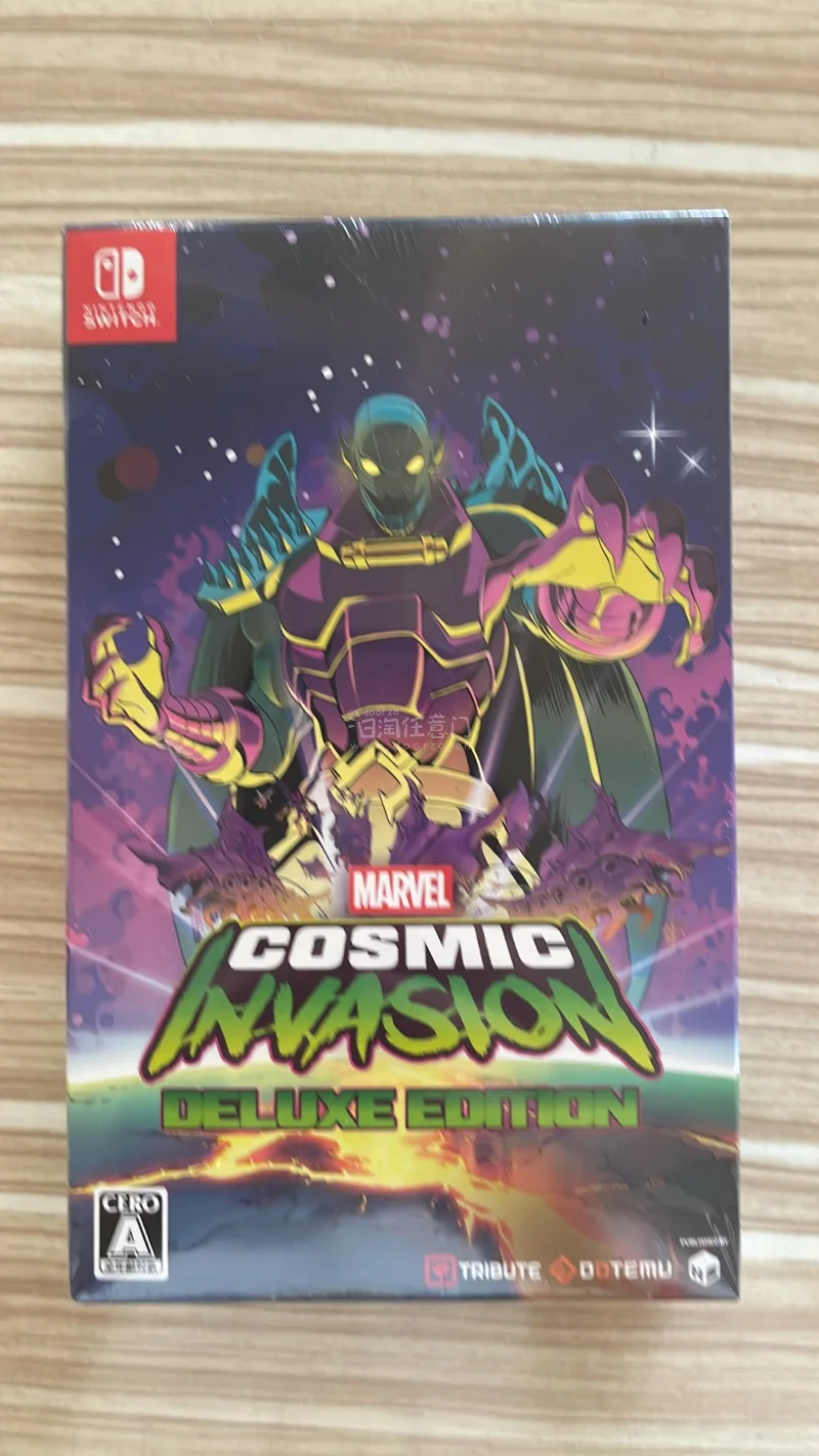 这是任天堂Switch平台的《MARVEL Cosmic Invasion》（漫威宇宙入侵）豪华实体版，日版CERO A全年龄评级 全新未拆，感谢挖煤姬代购