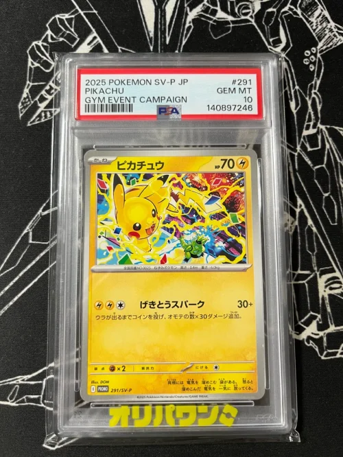 两张psa10的皮卡丘入手，皮卡丘vs喷火龙目标2/10，再接再厉！顺便入手了一张最新的战斗皮，也是很帅气！两张不是连号，有点可惜了。