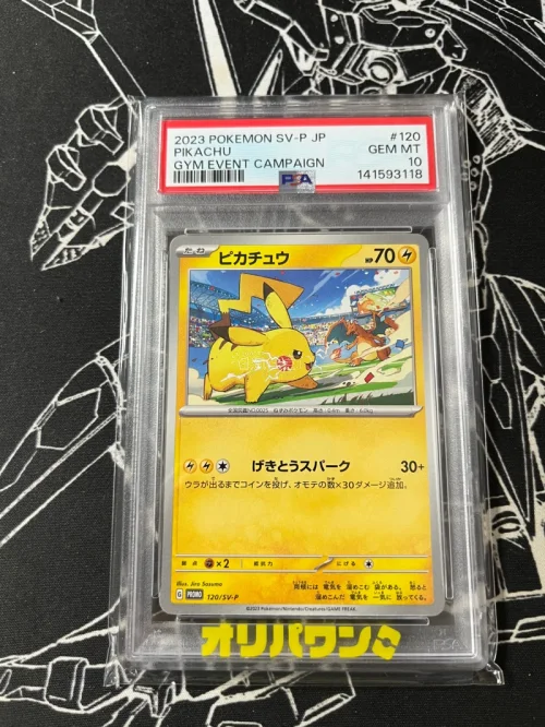 两张psa10的皮卡丘入手，皮卡丘vs喷火龙目标2/10，再接再厉！顺便入手了一张最新的战斗皮，也是很帅气！两张不是连号，有点可惜了。