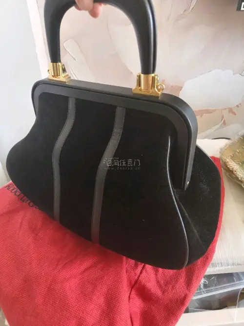 心心念念的Roberta di Camerino诺贝达小号丝绒包终于收到了，成色全新的，优雅的小腰线，细腻的丝绒，真不愧是品牌顶级，海运真的超便宜呀，虽然久点，但价格真香