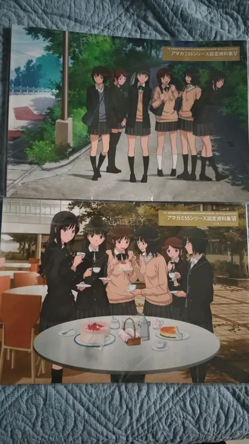 经典《圣诞之吻SS》原画设定集，全员校服插画质感细腻，角色神态灵动鲜活。从户外街景到茶会甜点场景完美还原原作氛围，原画用料扎实，是收藏党不可错过的佳作。