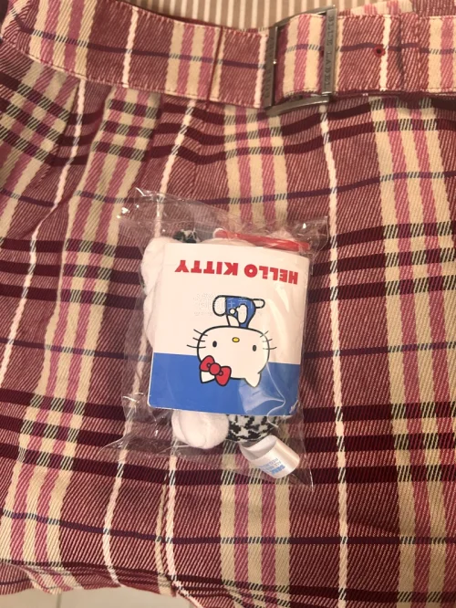 好价拿下这条树莓红格子半身裙 超级甜 喜欢 这个kitty 也好乖 脸甜甜的超可爱 一次成功的购物体验✌️