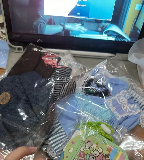 在煤炉上好价购入了三丽鸥大眼青蛙的周边，并且还购入了几套樱花妹手作的布莱森尺寸的衣服，十分美丽，价格划算，暑假已购清单很满意！