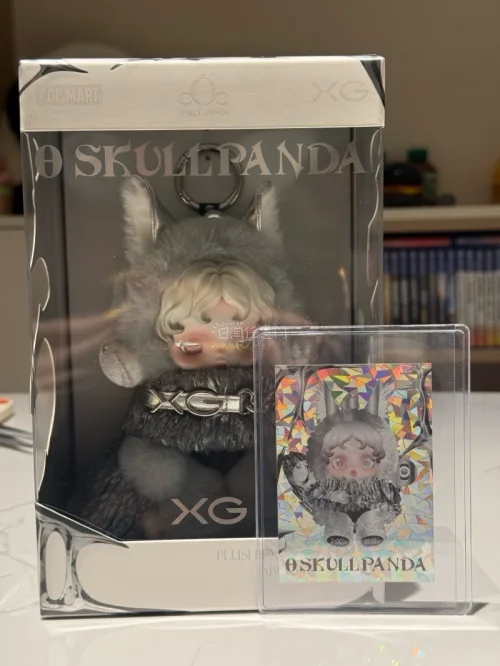 心心念念的SKULLPANDA与XG联名限定狼娃挂件终于收到，盒子四角尖尖简直完美！日系酷飒造型氛围感拉满。多亏挖煤姬代拍煤炉，操作简单支付方便，全程物流透明，收藏党狂喜！