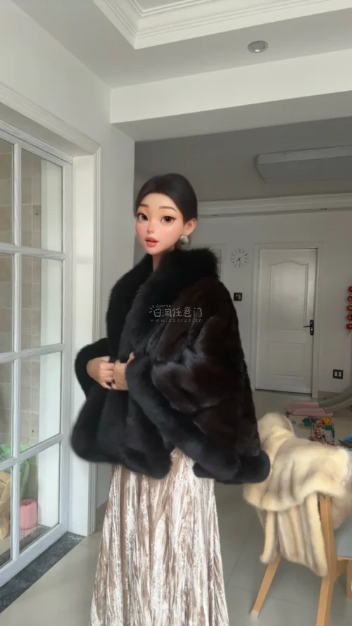 在挖煤姬上买到了一件狐狸毛拼貂皮的大摆斗篷，如果你也想总有一件斗篷，那么用这个词：ファーポンチョ，每天都刷新一下，总能蹲到心仪的斗篷的！如果觉得价格不划算，那就蹲下一件。总会买到心仪物品！