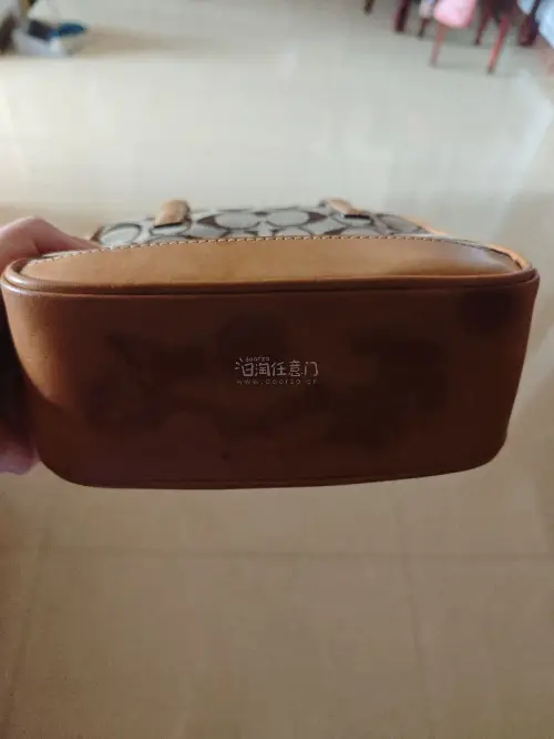 蔻驰包包实物和描述一致，经典款式耐看。包身有少许水印，不影响整体美观，五金没有磨损，做工在线，性价比不错，日常通勤背很合适。