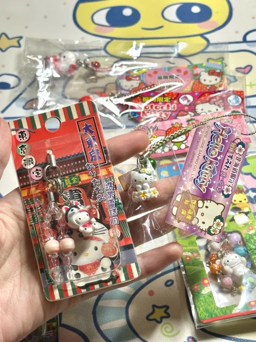 这次在挖煤姬入手了多款Hello Kitty地域限定中古挂饰！每款的设计都很有地方特色，原包装都保留下来，成色很不错。平台海淘操作很省心，打包防护到位，运输过程里商品完好无损。蹲中古三丽鸥好物选这里很合适，挖到喜欢的小物件幸福感满满✨