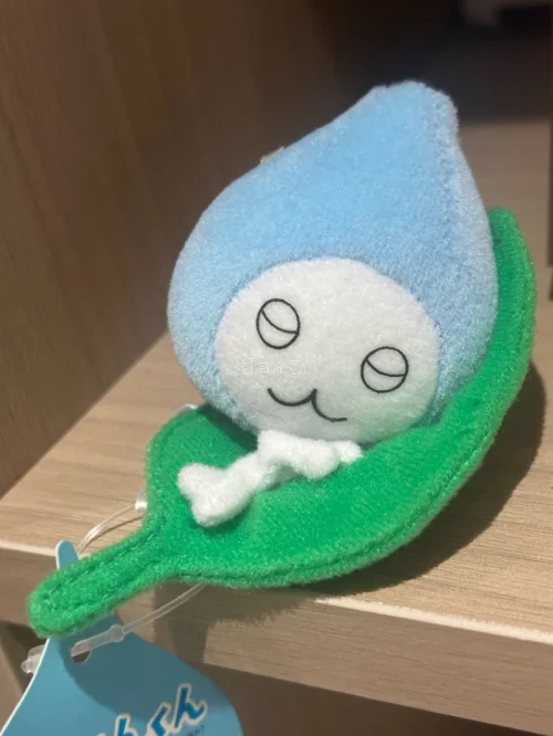 心心念念很久的趴叶子款水滴君平安到家！这个大金吉祥物我关注搜寻了很长一段时间，好多时候要么没有货，要么价格很高，很惊喜在挖煤姬遇见了品相和价位都刚刚好的这两只。
而且很顺利的终于来到身边，实物真的特别萌，小水滴乖乖趴在叶子上，每次看见心情都会变好。平台买日淘周边很方...